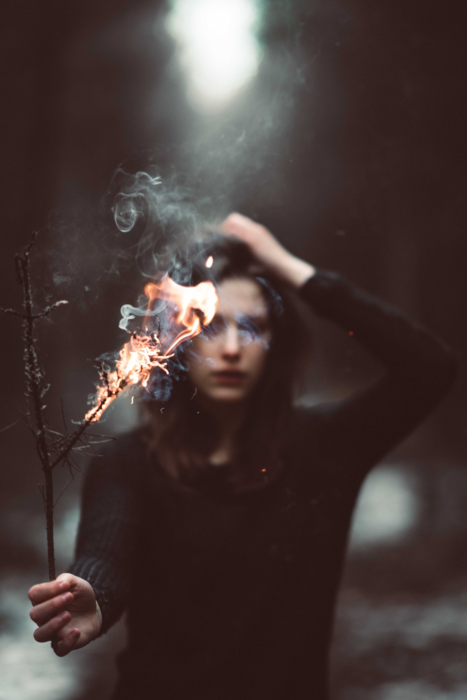 Woman Holding Fire Plant